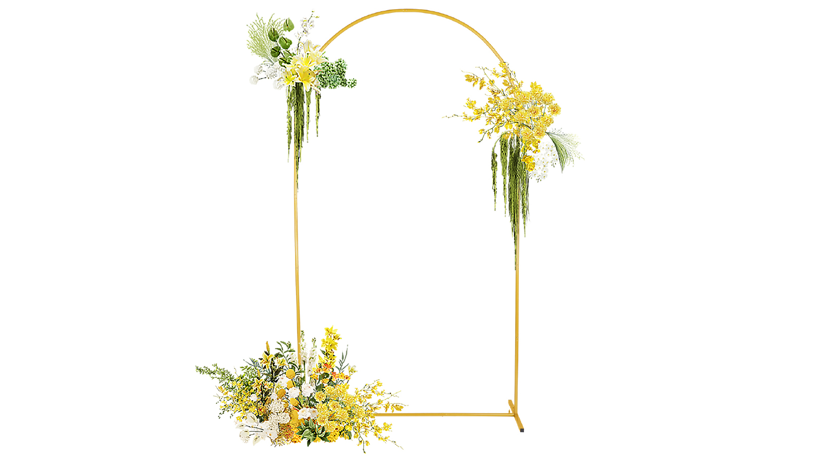 5.9 Feet High Gold Wedding Arch Stand with Stable Base for Ceremony Decoration