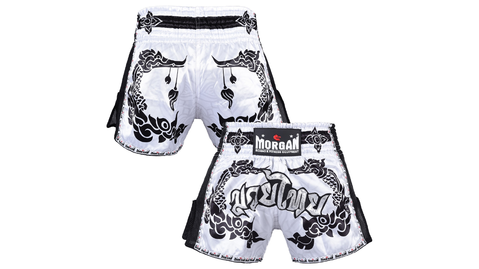 Morgan Sport  White Dragon Muay Thai Shorts - Large