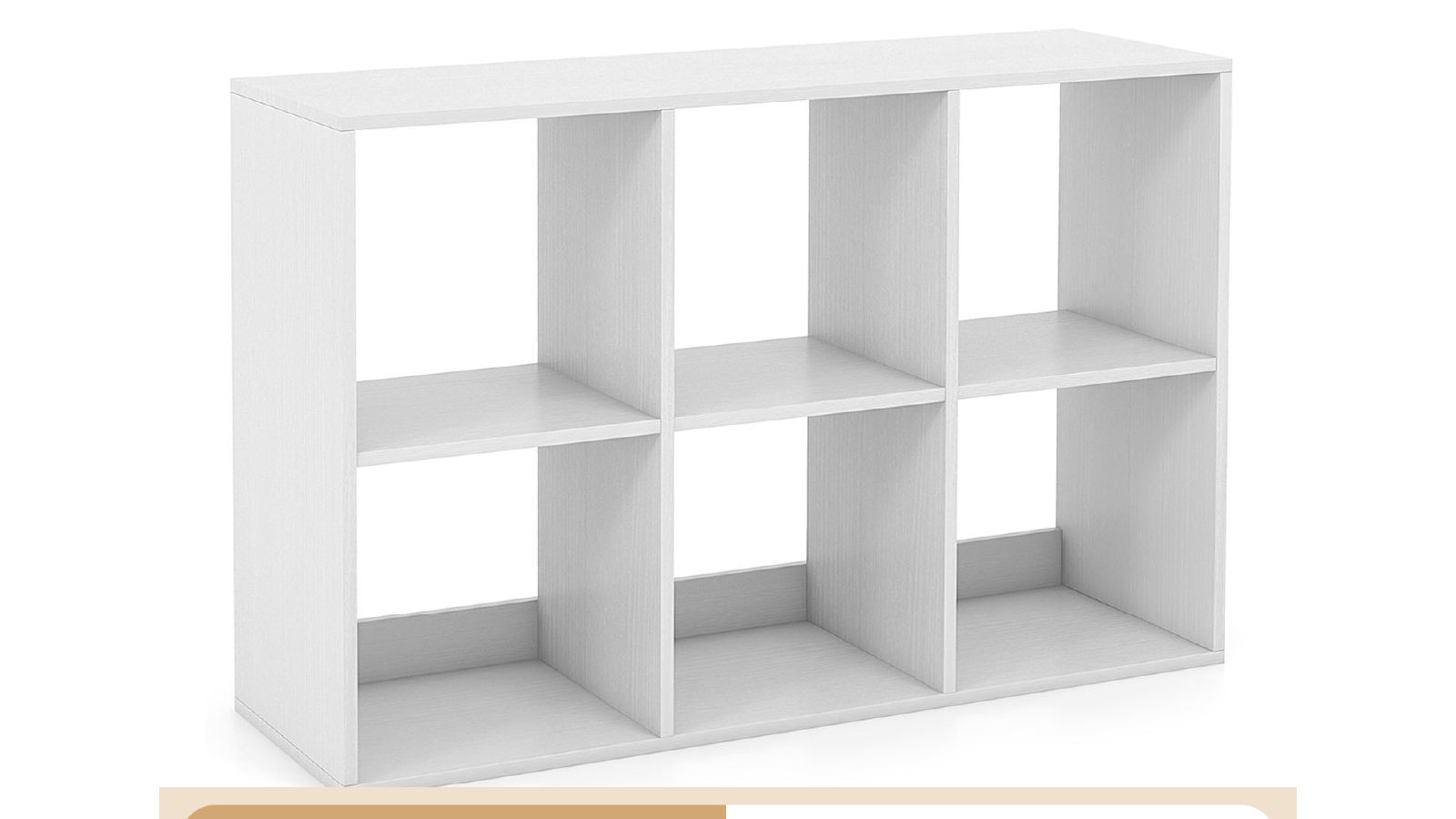 Costway 6 Tier Open Display Storage Bookshelf - White