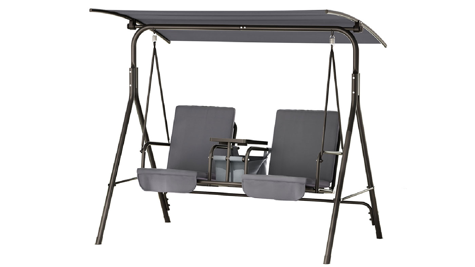 Gardeon 2 Seater Outdoor Swing Chair With Canopy - Grey