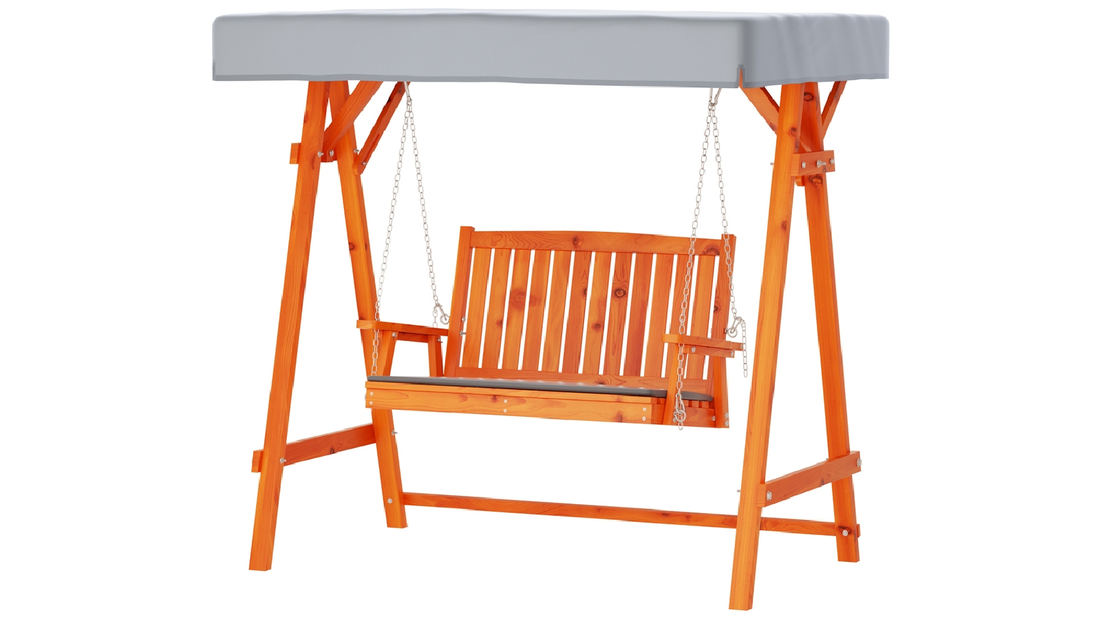 Gardeon 2 Seater Outdoor Wooden Swing Chair With Canopy - Teak