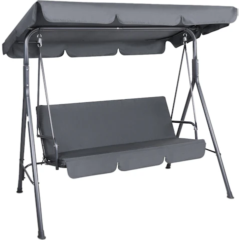 Gardeon 3 Seater Outdoor Swing Chair With Canopy - Grey