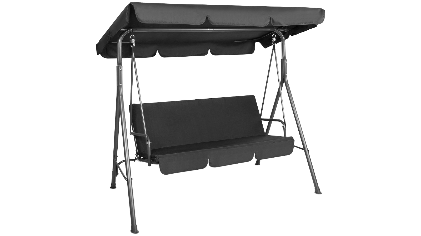 Gardeon 3 Seater Outdoor Swing Chair With Canopy - Black