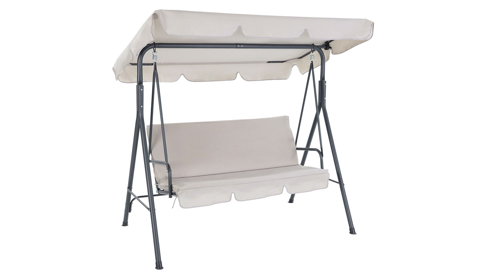 Gardeon 3 Seater Outdoor Swing Chair With Canopy - Beige