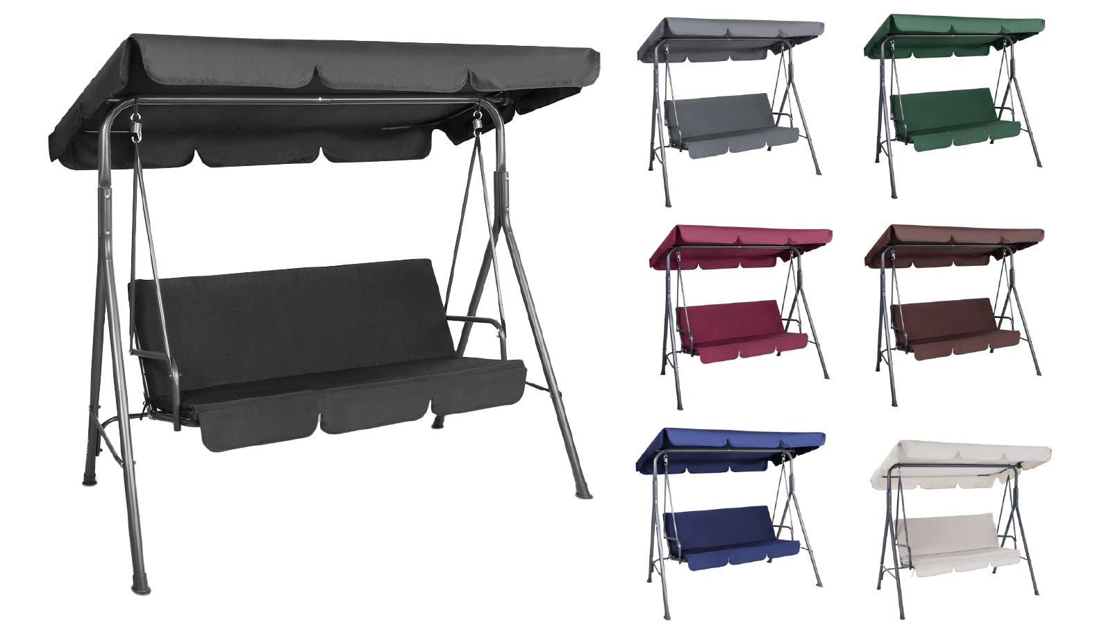 Gardeon 3 Seater Outdoor Swing Chair With Canopy