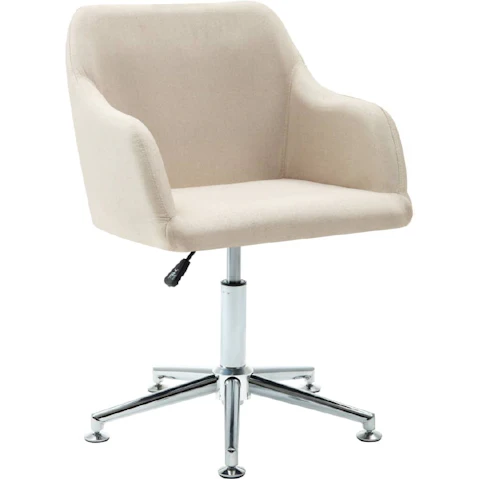 VidaXL Fabric Swivel Office Chair - Cream