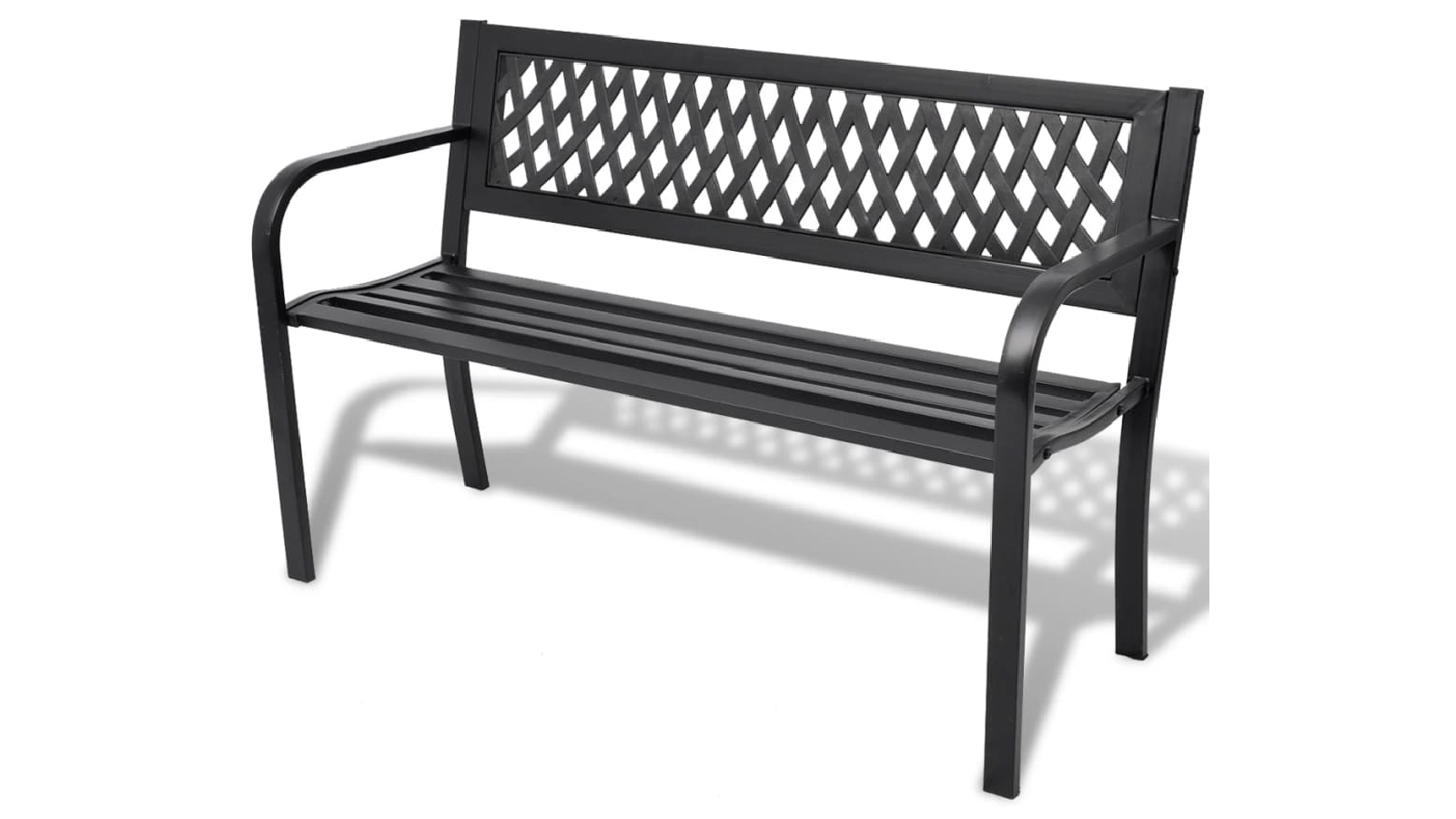 VidaXL 118 cm Steel Garden Bench - Black