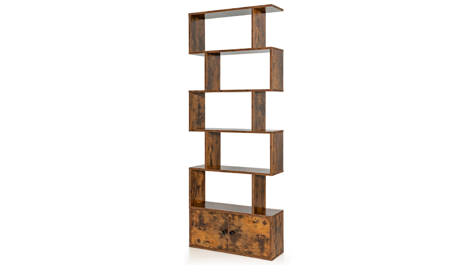 Costway 5 Tier Wood Storage Bookshelf - Brown