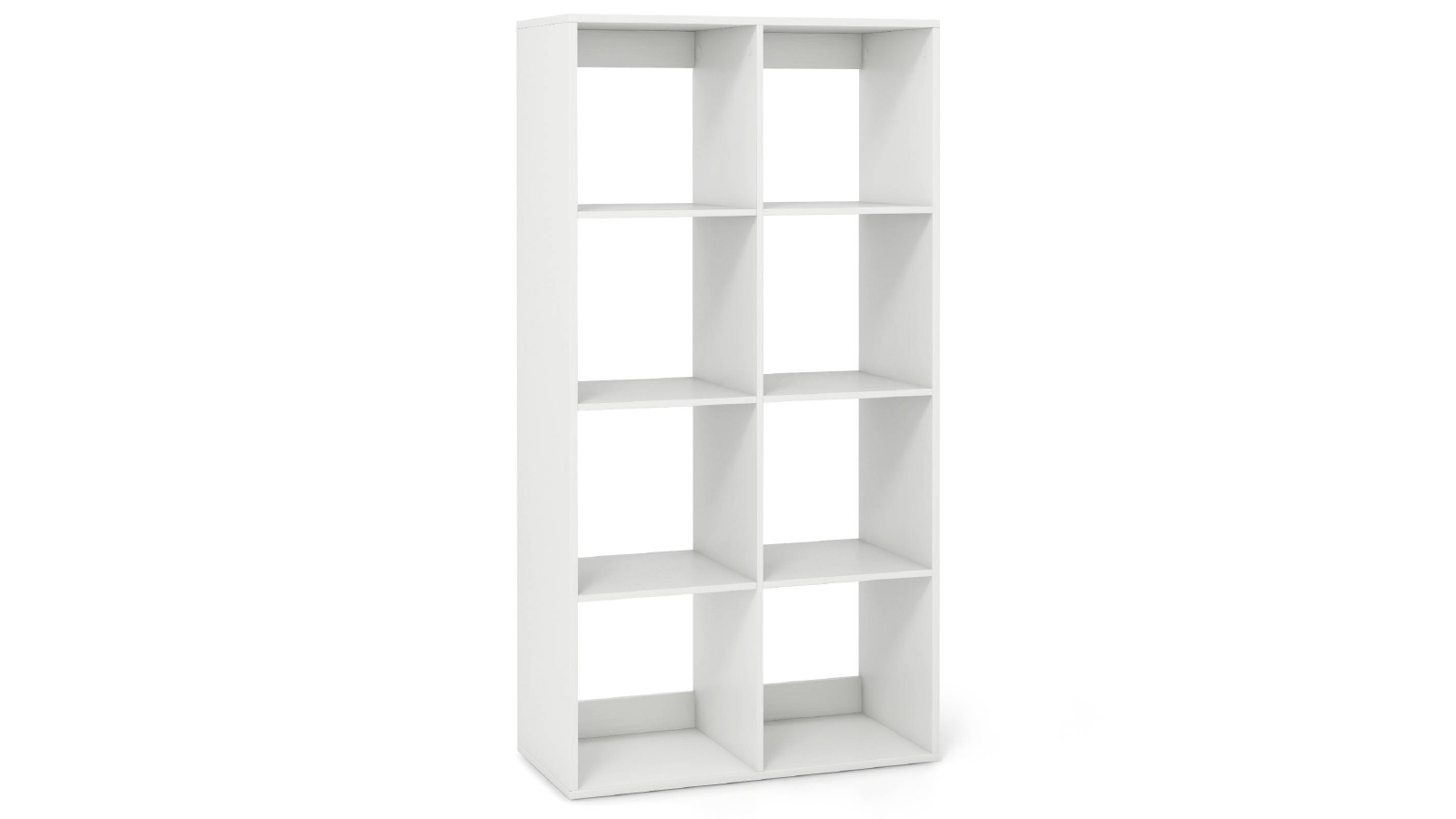 Costway 5 Tier Open Storage 8 Cube Bookshelf with Back Guardrail Shelves - White