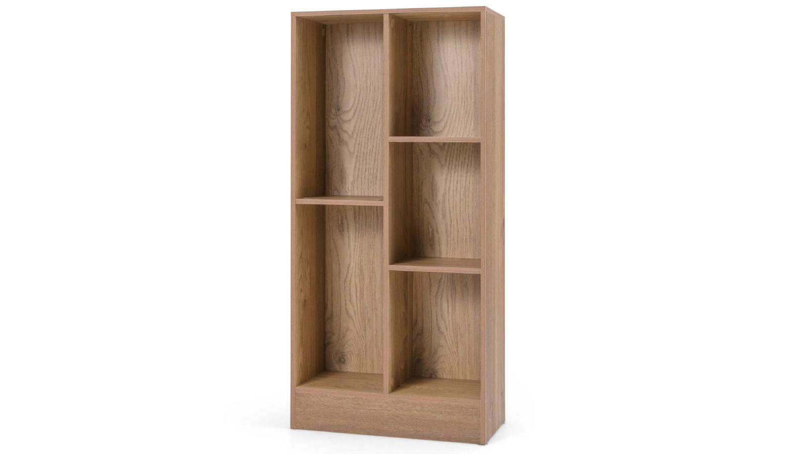 Costway 3 Tier 5 Cubes Bookshelf Cabinet - Natural