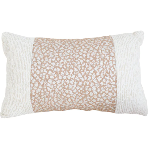 Soga 35cm Rectangle Modern Beige Color Block Textured Decorative Throw Pillow