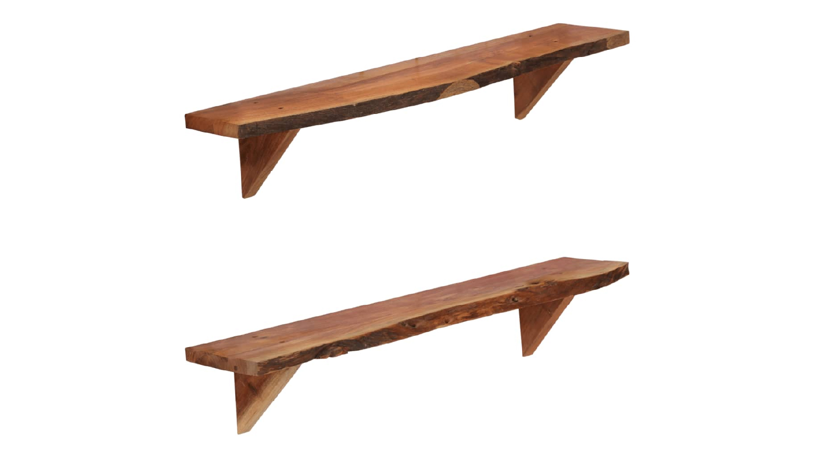 VidaXL 2 Piece of  90 x 20 x 18cm Solid Acacia Wood Wall Shelves 