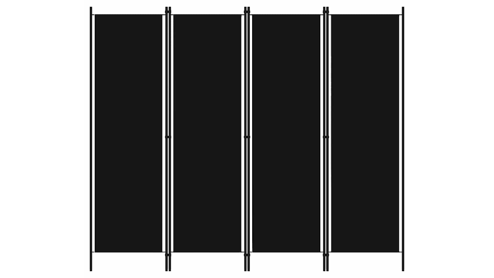 VidaXL 200 x 180cm 4 Panel Room Divider - Black 