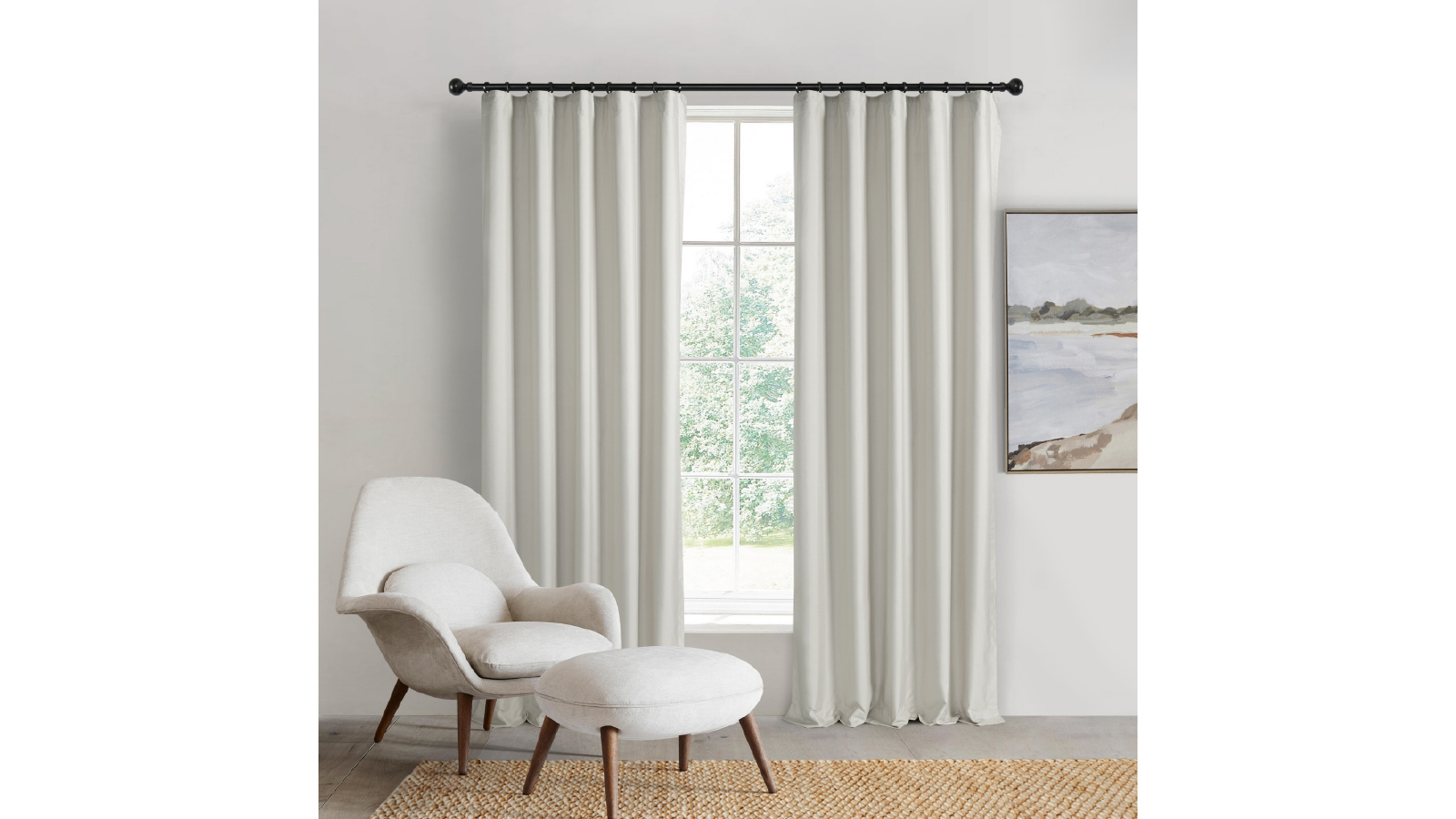 Sherwood Mist Home Orlando Blockout Multi Header Curtain Pair - 90 x 223cm