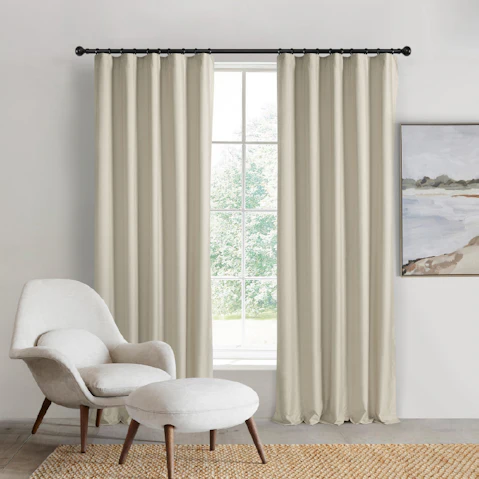 Sherwood Sand Home Orlando Blockout Multi Header Curtain Pair - 90 x 223cm