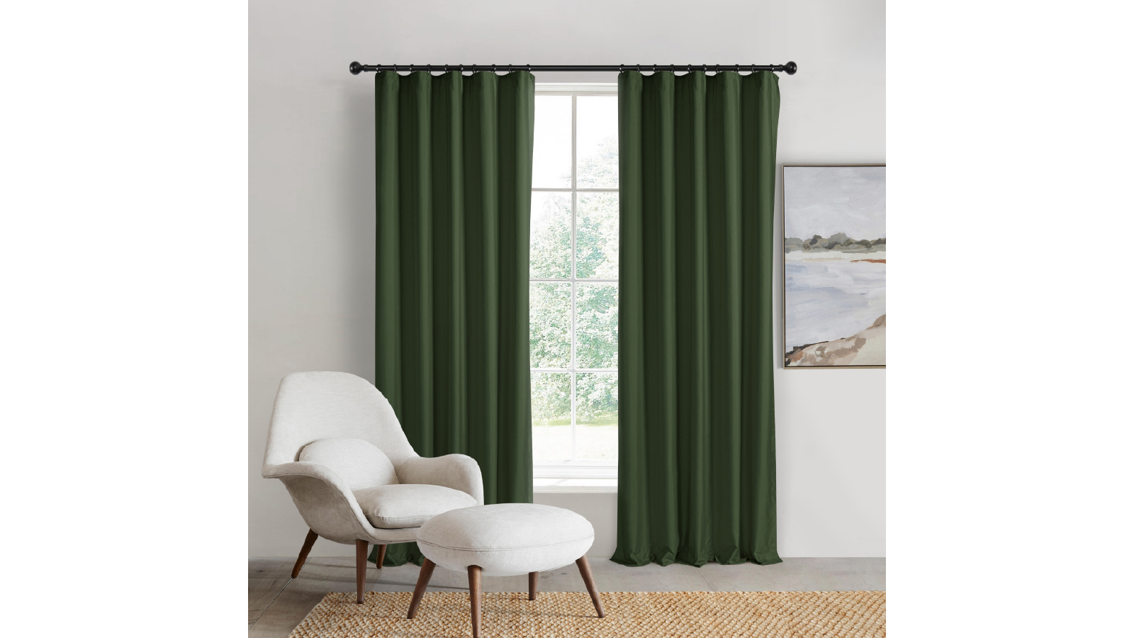Sherwood Pine Home Orlando Blockout Multi Header Curtain Pair - 90 x 223cm