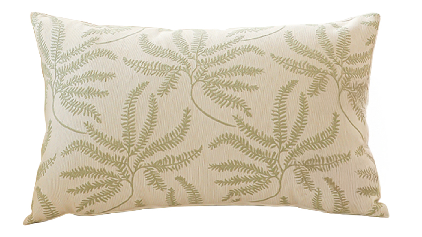 Soga 35cm Botanical Green Fern Leaf Embroidered Decorative Throw Pillow