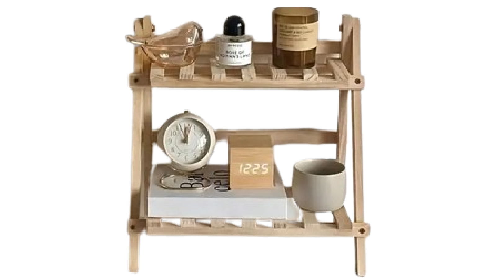 TM 2 Tiers Clutter Free and Chic Wooden Desktop Organizer Shelves
