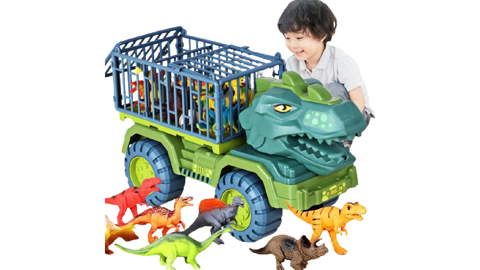 Oba Toy Car Suit Boy Puzzle Tyrannosaurus Excavator Car Crane