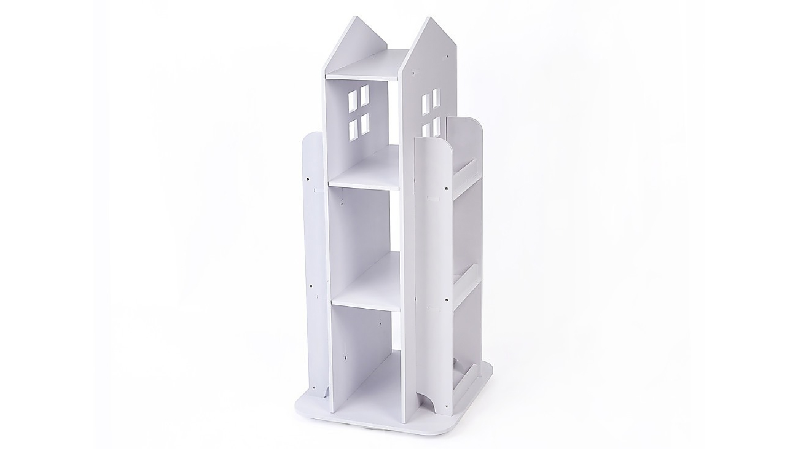 Randy and Travis Machinery Rotating Bookcase Bookshelf Kids Book Organiser Rack Wooden Castle Display Shelf