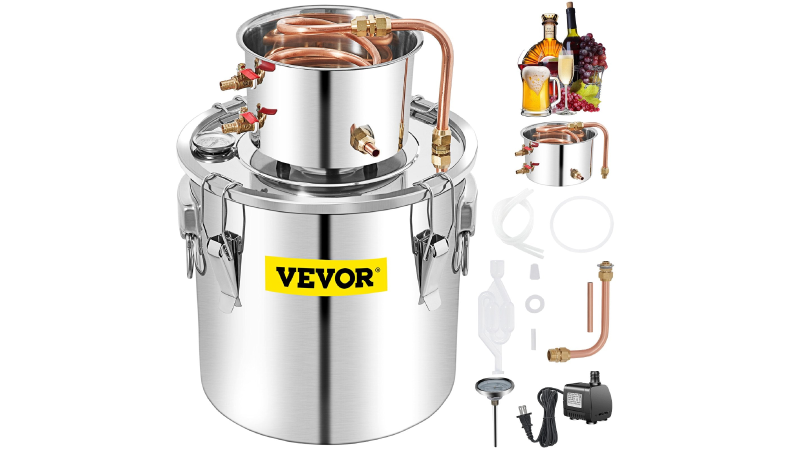 YS 50L Water Alcohol Distiller Copper
