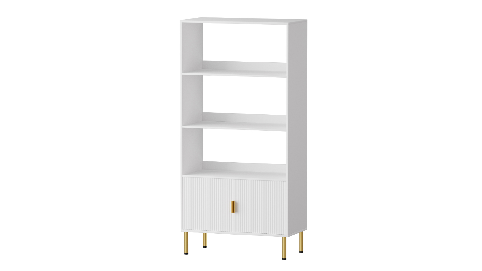 Levede 3 Tier Open Display Shelves Textured Bookcase - White
