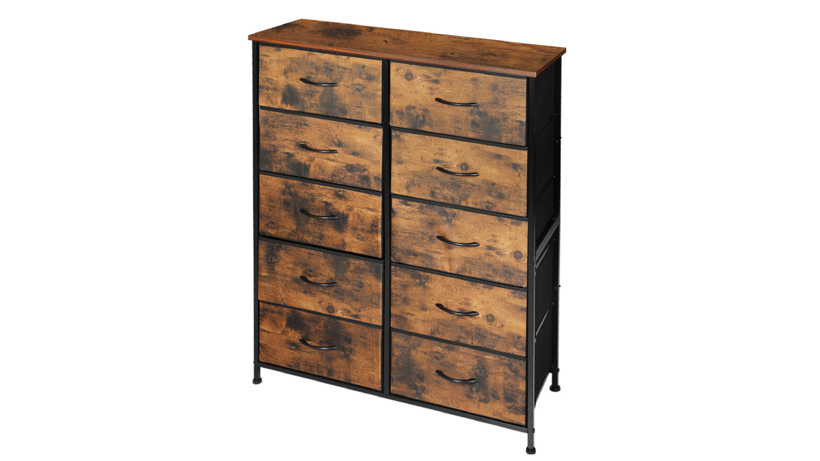 Levede 10 Chest of Drawers Timber Tallboy Dresser - Brown
