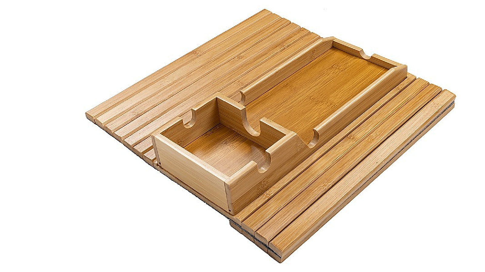 Randy and Travis Machinery	Bamboo Sofa Arm Tray Couch Phone Holder Anti Slip for Snacks Drinks