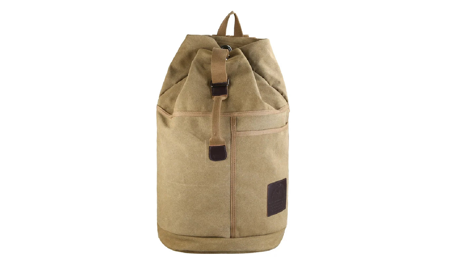 NNEOBA Canvas Travel Backpack with Bucket Design - Khaki