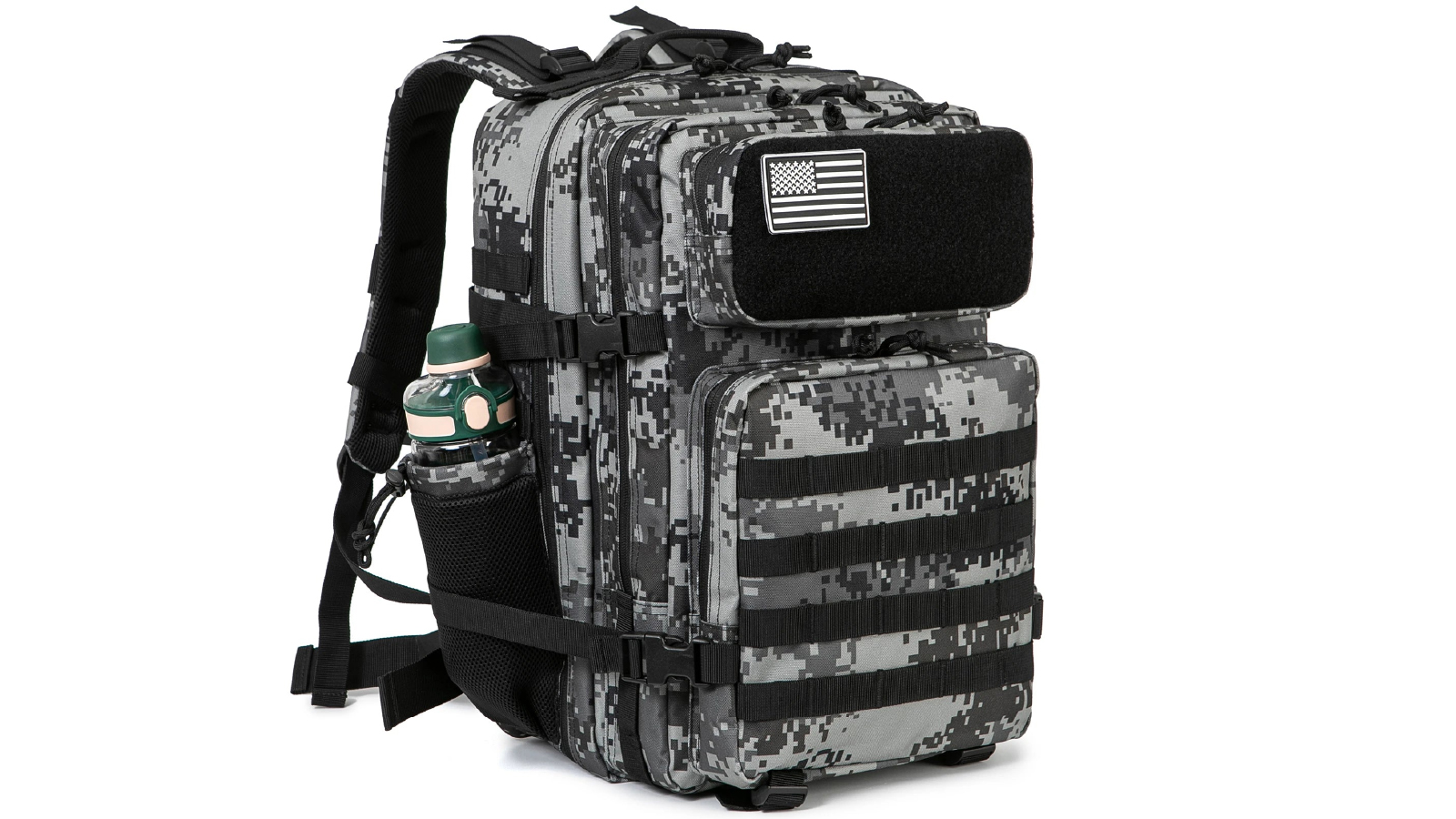 NNEOBA 45L Waterproof Tactical Backpack - Black Camo