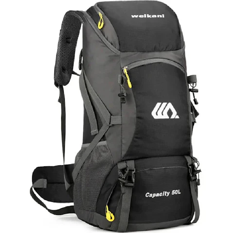 NNEOBA 50L Waterproof Rucksack Travel Backpack - Black