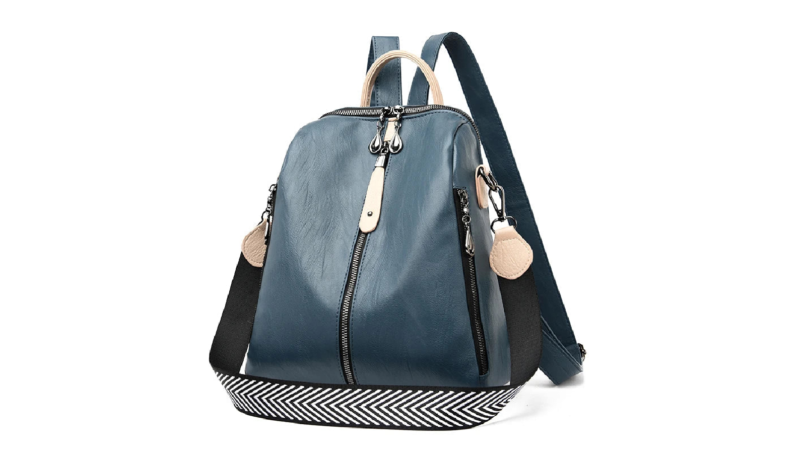 NNEOBA Women Soft PU Leather Fashion Backpack - Blue
