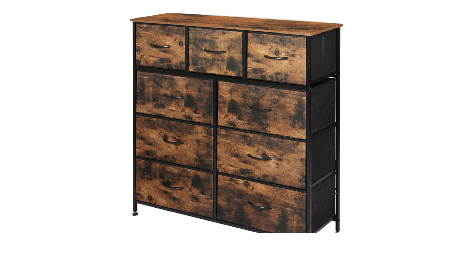 Levede 9 Drawers Tallboy Storage Cabinet - Brown
