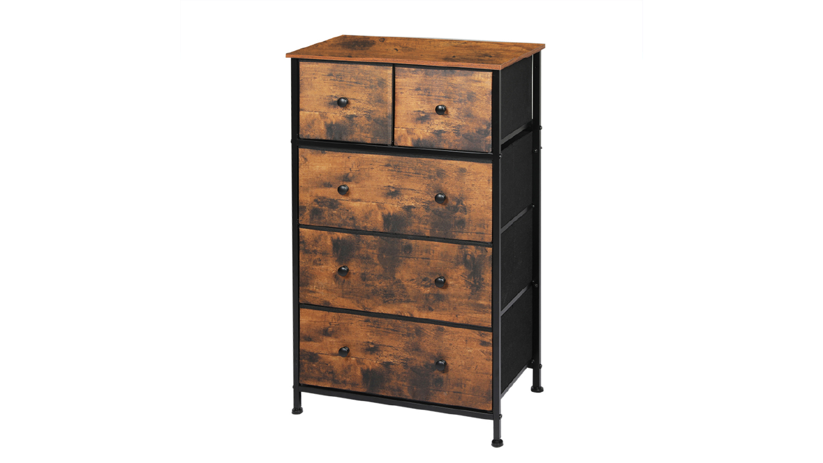 Levede 5 Chest of Drawers Tallboy Dresser - Brown