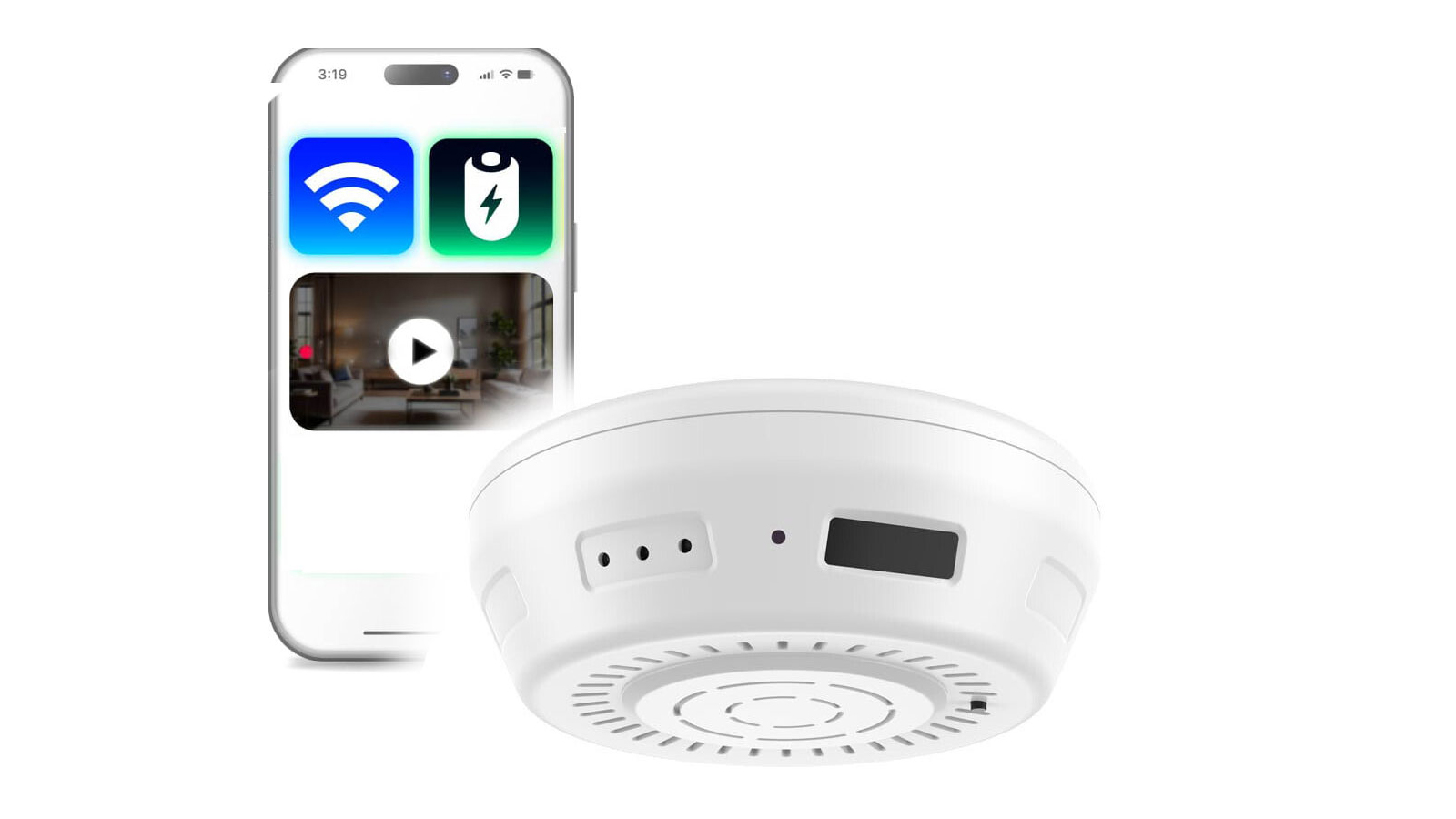 Vimel WiFi Hidden Camera Smoke Detector Alarm 