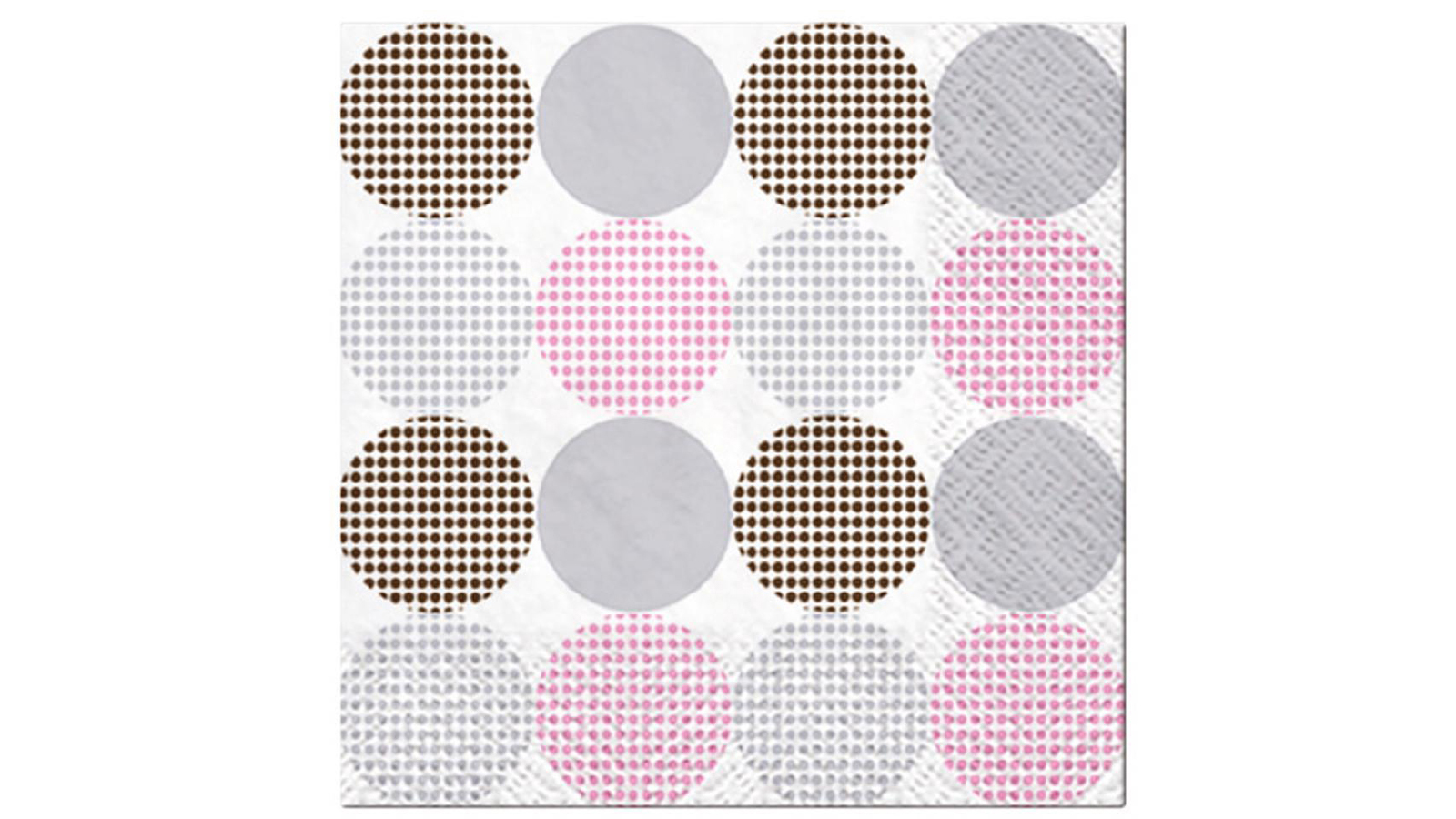 Paw 20 Piece of  3 Ply 33 x 33 cm Lunch  Premium Paper Flexo Napkins - Dotsy Dots Rosa