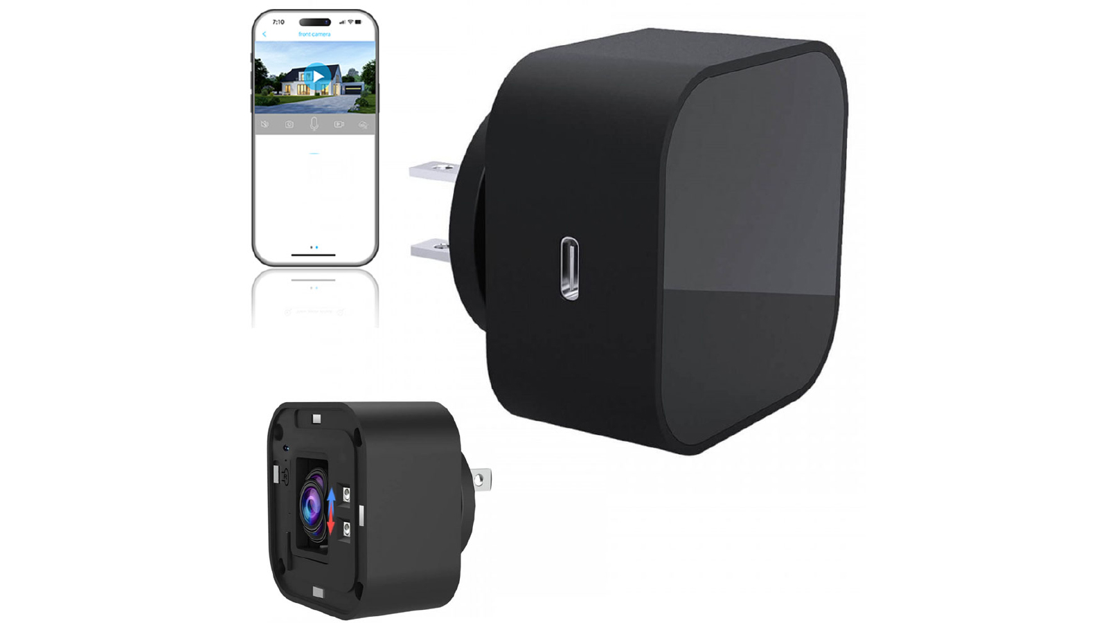 Vimel Mini Hidden Camera with WiFi Phone Plug Charger and Wireless Remote