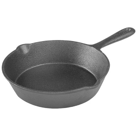 Pyrolux 25cm Pyrocast Cast Iron Skillet Round Induction/Gas Pan - Black