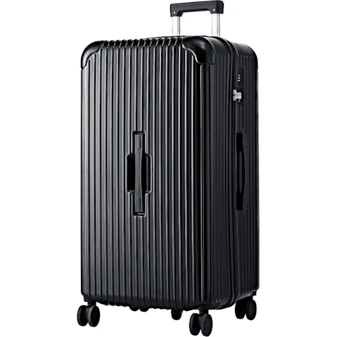 Wanderlite 32 Inch Trunk Luggage Suitcase Travel 5 Wheels Type-C Port TSA - Black