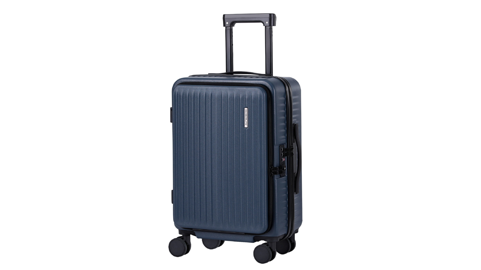 Wanderlite 20 Inch Carry On Front Pocket Luggage Suitcase - Navy
