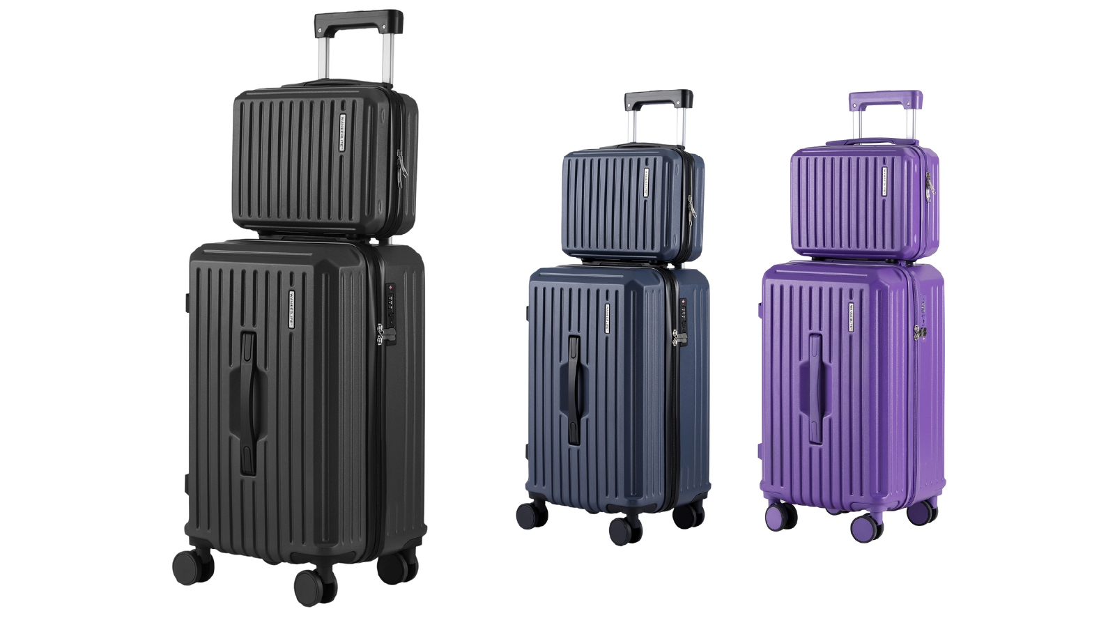 Wanderlite 2 Piece 12 and 20 Inch Carry On TSA Lock Trunk Luggage