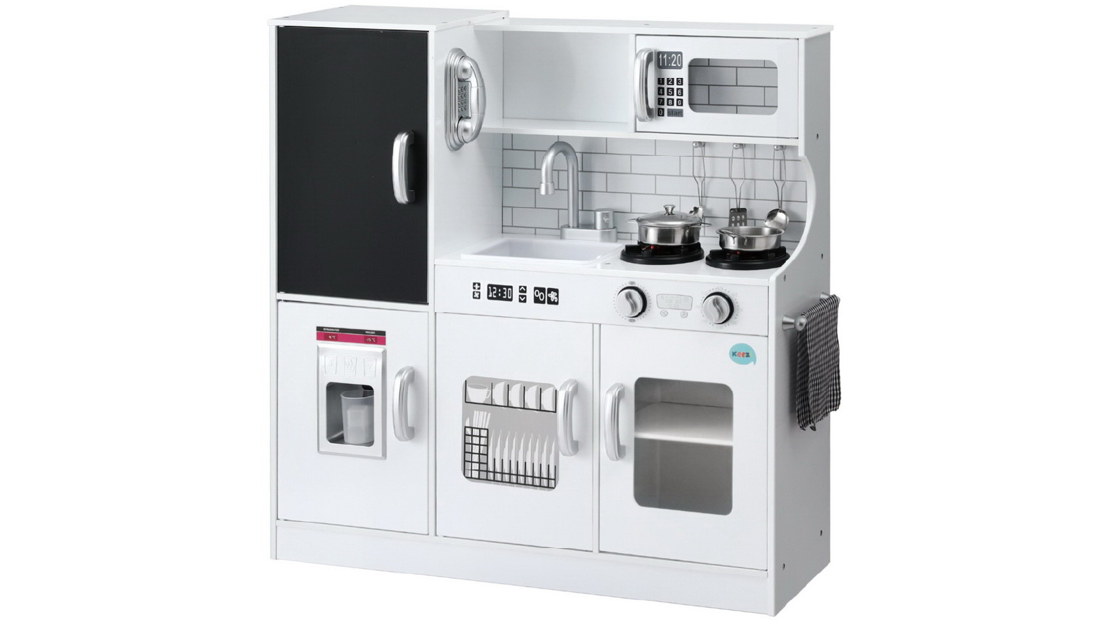 Keezi 80cm Kids Wooden Pretend Kitchen Play Set - White