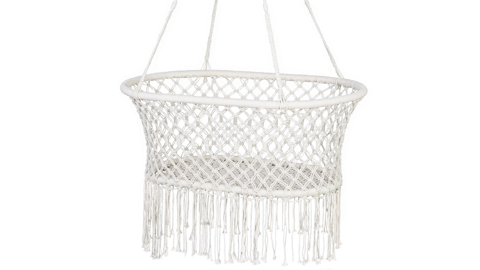 Gardeon Outdoor Indoor Cotton Hammock Hanging Chair - Cream