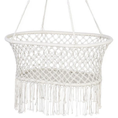 Gardeon Outdoor Indoor Cotton Hammock Hanging Chair - Cream