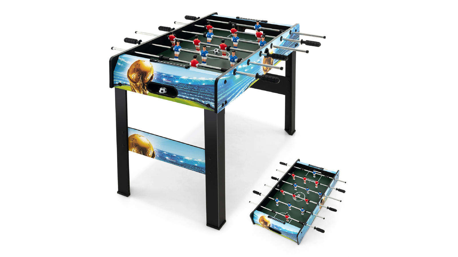 Costway Foosball Table Game Set Soccer Table Game with 2 Footballs Soccer Table Family Activities Game Competition
