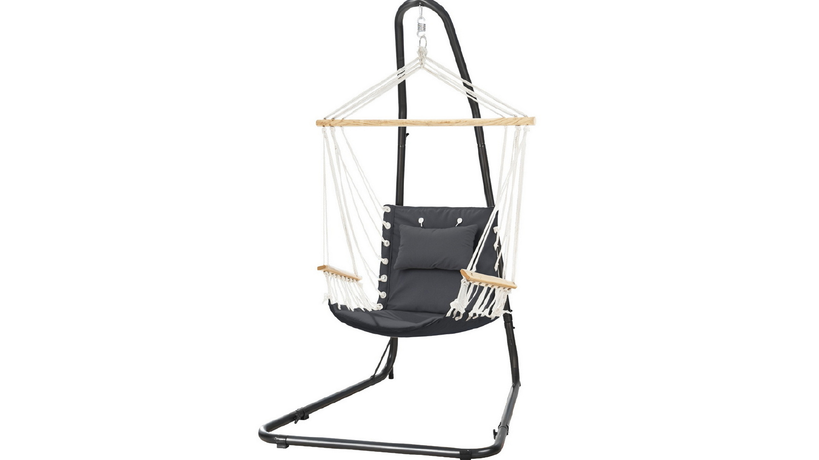 Gardeon Hammock Armrest Chair with Heavy Duty Steel Stand - Grey