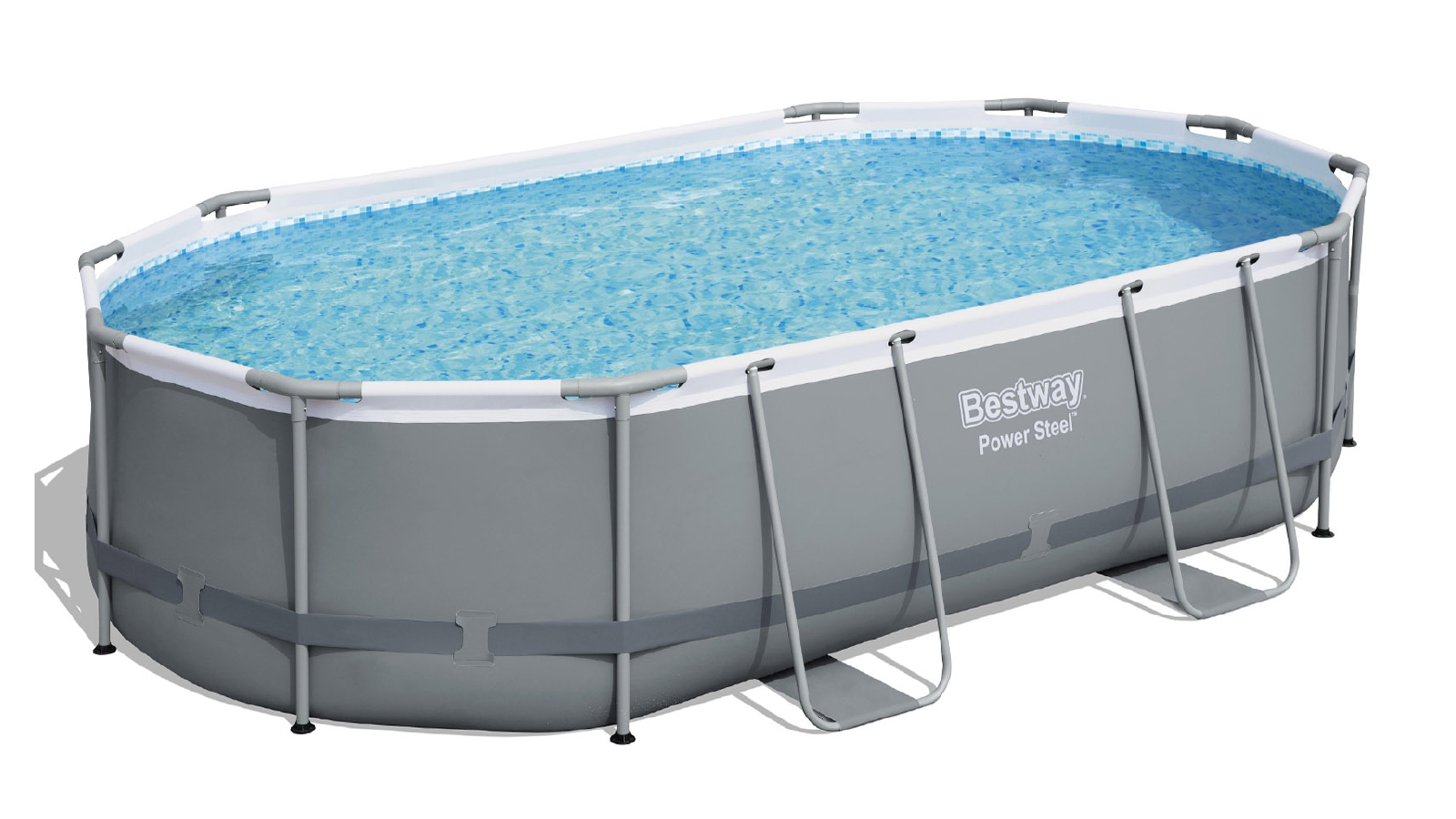 Bestway 488 x 305 x 107cm Swimming Pool Steel Frame Set with Pump Filter Ladder Cover