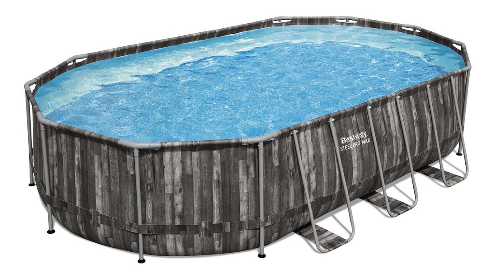 Bestway 6.1 x 3.66m Swimming Pool Steel Frame Pool Set with Filter Pump Ladder Cover