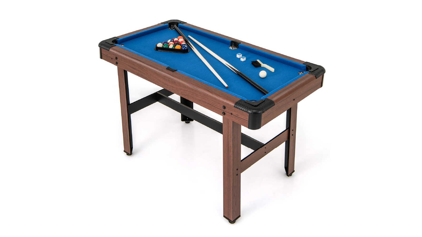 Costway Pool and Snooker Table with Full Accessories Home Game Table - Blue
