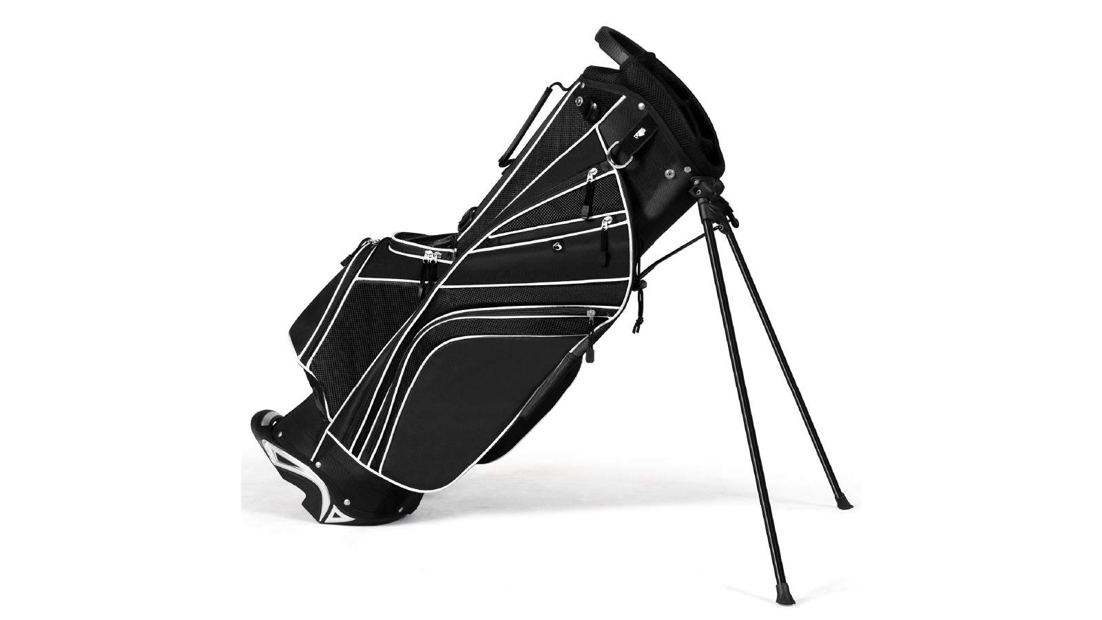 Costway Golf Stand Cart Bag with 6 Way Divider Carry Organizer Pockets Storage - Black